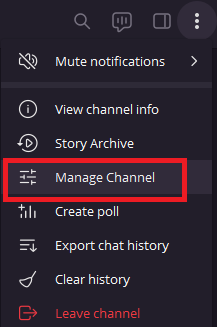 Manage channel